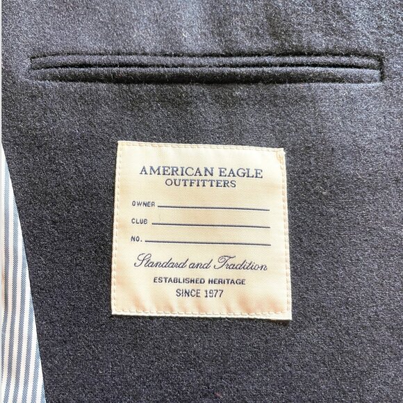 American Eagle The Legendary Blazer Mens LARGE Wool Blend Dark Blue Navy - Picture 5 of 7